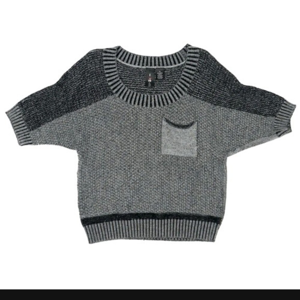 Boy Meets Girl cable knit sweater Black and Grey- Size XL
